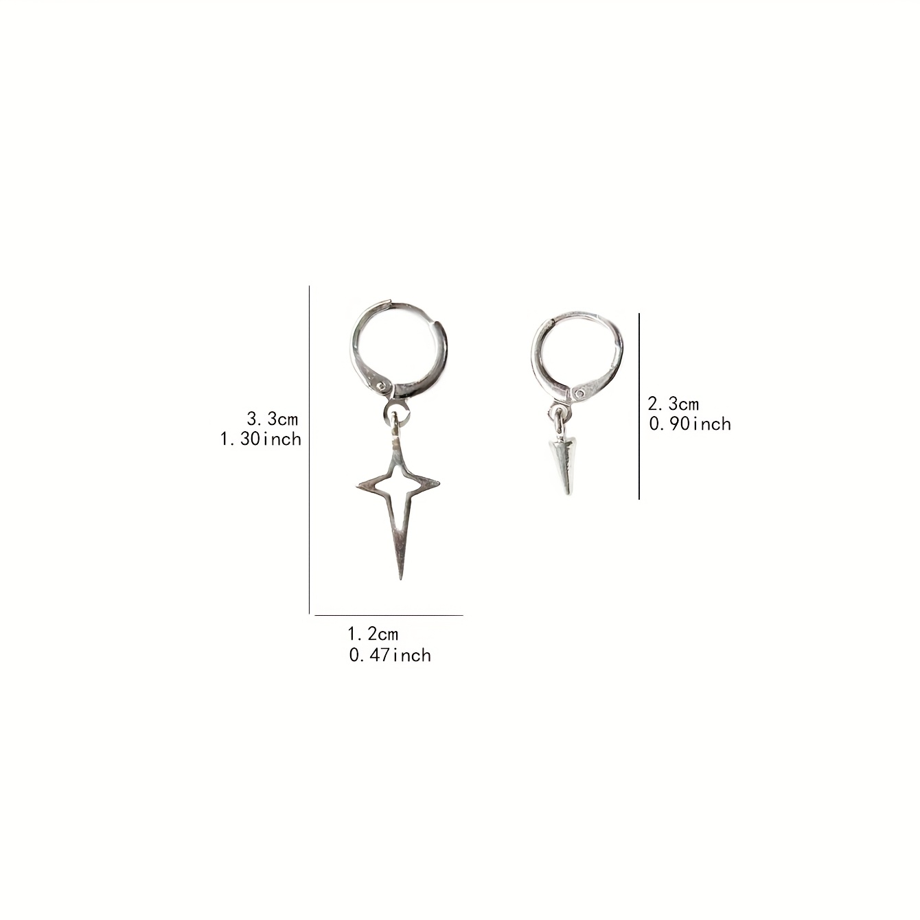 Women's Asymmetrical Cross & Star Earrings